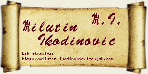 Milutin Ikodinović vizit kartica